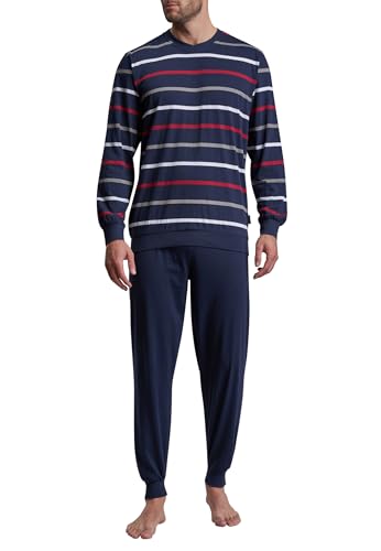 Götzburg Herren Pyjama blau quergestreift 1er Pack 56 im Sale