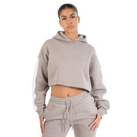 Thumbnail for SMILODOX Crop Hoodie Damen Amaya, Oversize Fit Crop Pullover Langarm, weicher Baumwollstoff, Kapuze und graviertes Metallabel, Sweatshirt Langarm Hoody, Ideal für Freizeit und Sport im Sale