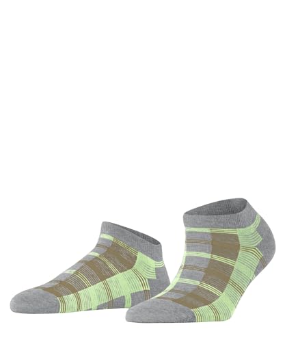 Burlington Damen Sneakersocken Bold Check W SN Baumwolle kurz gemustert 1 Paar, Grau (Dunkelgrau Melange 3755), 36-41 im Sale