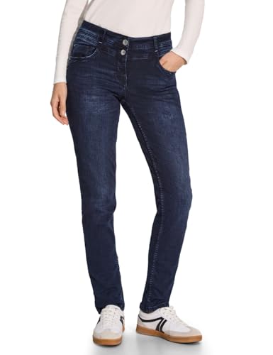 CECIL Damen B377691 Jeans Casual Fit, Blue Black Used Wash, 36W / 30 im Sale