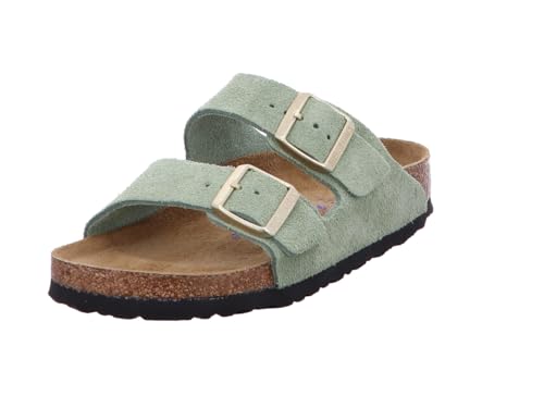 BIRKENSTOCK Damen Sandale Arizona SFB Veloursleder Weichbettung schmal Gruen 40 im Sale