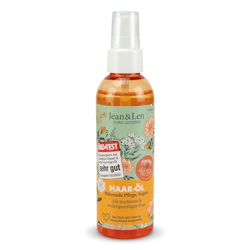 Jean & Len Haaröl Repair & Anti-Frizz, für trockenes und widerspenstiges Haar, verwöhnt in den Spitzen, ohne Parabene & Silikone, vegan, 100 ml