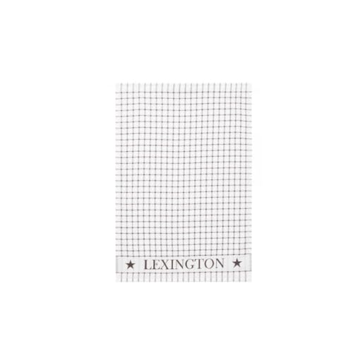 LEXINGTON Organic Cotton Terry Kitchen Towel, White/Gray, 50x70