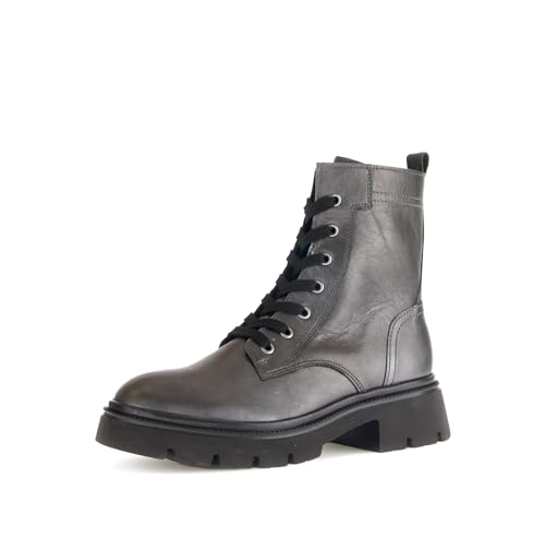 Gabor Damen Combat Boots, Frauen Stiefeletten,Best Fitting,uebergangsstiefel,schnürstiefel,Winterstiefel,Winterschuhe,antiksilber,39 EU / 6 UK im Sale