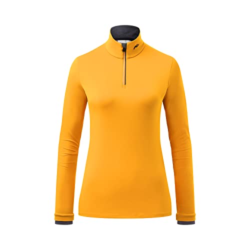 KJUS Women Feel Halfzip Gelb, Damen T-Shirt, Größe 34 - Farbe Gold Honey Yellow