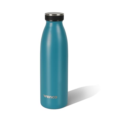 Edelstahl Trinkflasche wenco carribean blue - 500ml - Perfekt für Kinder, BPA-Frei, Auslaufsicher, Kohlensäure geeignet - Kleine Thermosflasche für Sprudel, Sport, Schule, Fitness