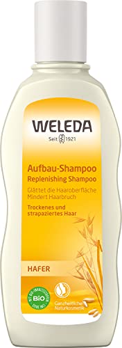 WELEDA Bio Hafer Aufbau-Shampoo, Naturkosmetik Pflegedusche für strapaziertes und trockenes Haar, Haarshampoo glättet die Haare und mindert Haarbruch und Spliss (1 x 190 ml) im Sale