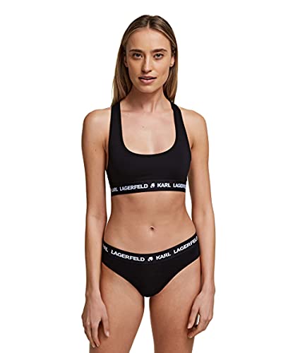 KARL LAGERFELD Damen Karl Lagerfeld Damen Sport-Bh Mit Karl-Logo, Weiß, im Sale