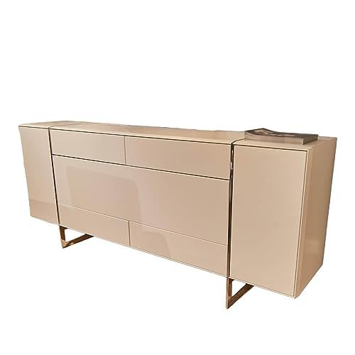 Hülsta Sideboard Fonis Lack Reinweiß Rahmenprofil Chrom Glänzend Metallgestell Inklusiv...