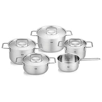 Thumbnail for Fissler Pure Collection / Edelstahl-Kochtopfset, 5-teilig, Töpfe mit Metall-Deckel (3 Kochtöpfe,1 Bratentopf 1 Stielkasserolle) - Induktion