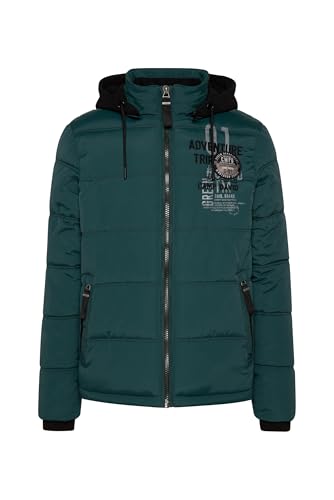 Camp David Herren Strukturierte Steppjacke mit abtrennbarer Sweatkapuze Deep Green im Sale