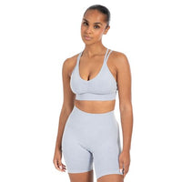 Thumbnail for SMILODOX Sport BH Damen - Batik Acid Cross Scrunch Bra - V-Ausschnitt mit Scrunchnaht - Fester Halt - Herausnehmbare Cups - Elastisches Material - Schöner Rückenausschnitt - Ideal für Fitness Yoga im Sale