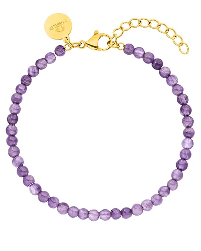 Purelei Amethyst Armband (Silber) – Elegantes, verspieltes Damen Armband – Edelstahl – Verstellbare Länge 16-19 cm – Hawaiianisch inspiriert & wasserfest im Sale