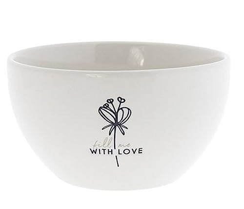 Bastion Collections Bowl fill me WITH LOVE Keramik weiß schwarz Müslischale Dessertschale Keramikgeschirr gedeckter Tisch BC Bowl