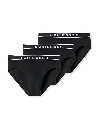 Schiesser Herren 3 Pack Bio Baumwolle - 95/5 Organic Slip, Schwarz_179570, EU im Sale