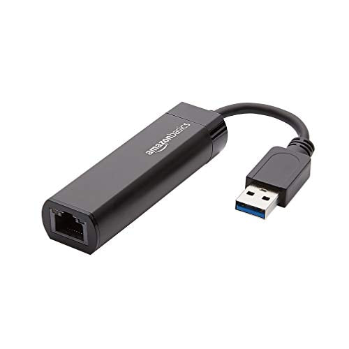 Amazon Basics USB-3.0-auf-10/100/1000-Gigabit-Ethernet-Internetadapter, Schwarz, 1 Stück