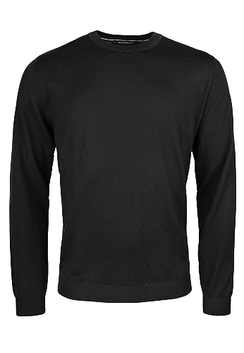 ROY ROBSON Herren Strickpullover Rundhals Pullover, Schwarz, Regular im Sale