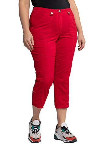 Ulla Popken Damen 7/8-Cargohose PANTS, rot, W33 / L32 im Sale