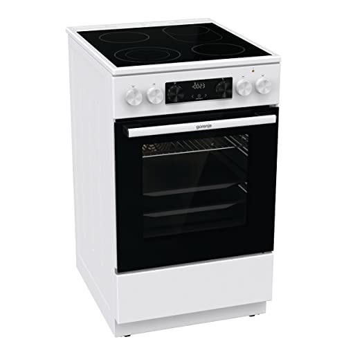 Gorenje GECS5C 70 WA Elektro-Standherd mit Glaskeramik-Kochfeld / 50 cm / 70 Liter/Schnellaufheizung/AirFry/ExtraSteam/Teleskopauszug/AquaClean/weiß im Sale