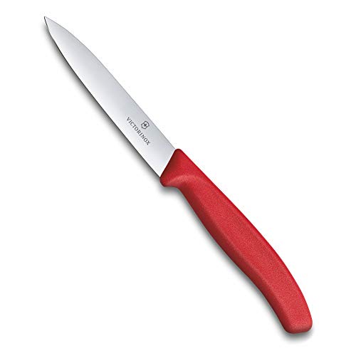 Victorinox, 6.7701, Swiss Classic, Gemüsemesser, Extra scharfe Klinge, mit geradem Schliff, robuster Kunststoff-Griff, Rot, Made in Switzerland, Spülmaschinengeeignet im Sale