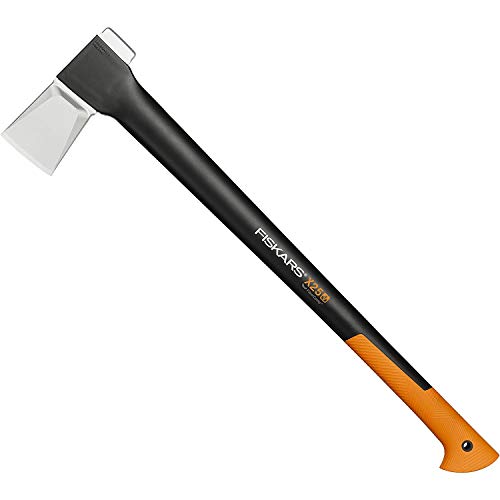 Fiskars Spaltaxt, Inklusive Klingen- und Transportschutz, Länge: 72 cm, Antihaftbeschichtet, Hochwertige Stahl-Klinge/Glasfaserverstärkter Kunststoff-Stiel, Schwarz/Orange, X25–XL, 2,4 kg, 1015643 im Sale