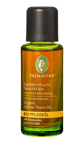 PRIMAVERA Pflegeöl Sanddornfruchtfleischöl bio 30 ml - Aromaöl, Naturkosmetik - stärkend, beruhigend für trockene, gerötete Haut - vegan