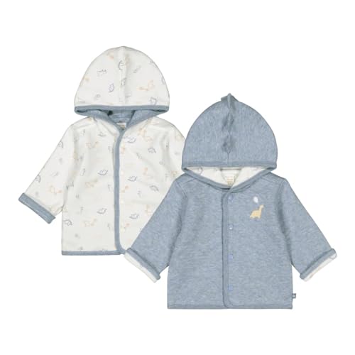 Feetje Baby-Jungen Wende-Steppjacke mit Kapuze Dino - A-Roarable, indigo melange, 74 im Sale