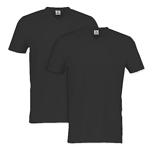 LERROS Herren Doppelpack V-Ausschnitt T-Shirt, Schwarz, 3XL EU im Sale