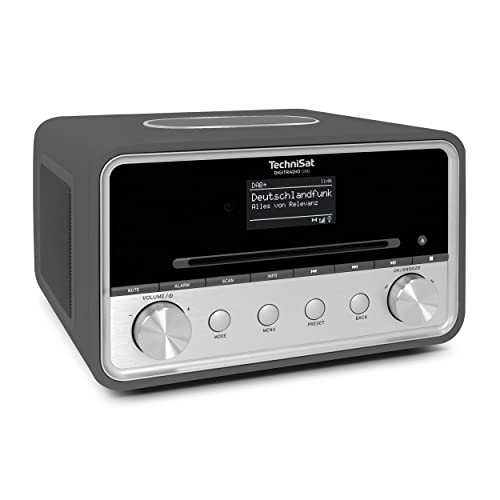 TechniSat DIGITRADIO 586 – DAB+ Hybridradio (Internetradio, UKW, Bluetooth, Spotify, Wireless Charging, App-Steuerung, OLED-Display, USB, CD, MP3, AUX, 20 W, Kompakt-Anlage, Fernbedienung) anthrazit