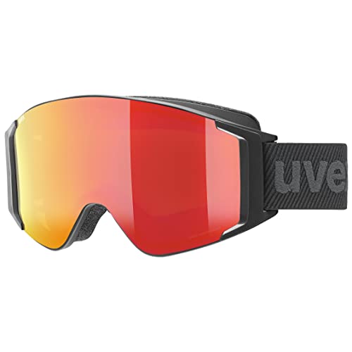 uvex g.gl 3000 TO - Skibrille für Damen und Herren - mit Wechselscheibe - vergrößertes, beschlagfreies Sichtfeld - black matt/red-lasergold lite - one size im Sale