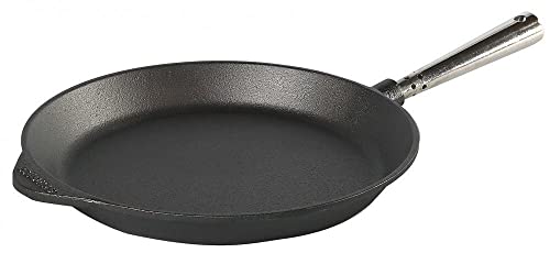 Bratpfanne 26 cm. Edelstahlgriff. Auf allen Herdarten, Ofen, Grill & offenem Feuer einsetzbar