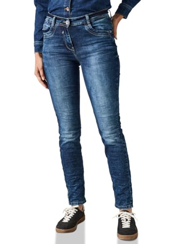 CECIL Damen B376494 Jeans Im Slim Fit, Mid Blue Wash, 30W / 30L EU im Sale