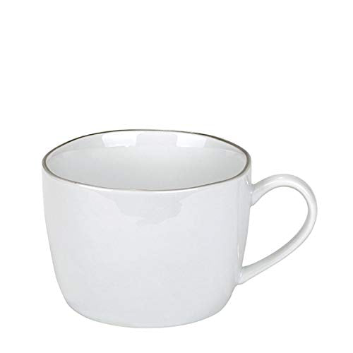 Lambert Piana Kaffee-/TEETASSE WEIß Rand GRAU im Sale