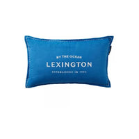 Thumbnail for LEXINGTON Logo Embroidered Linen/Cotton 50x30 Pillow, Blue/White, 30x50cm