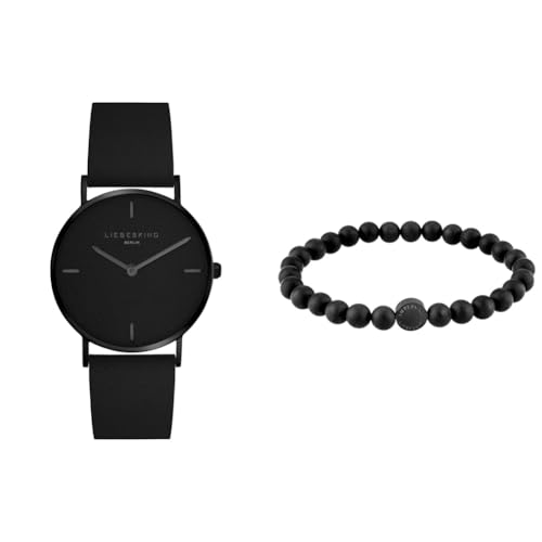 Liebeskind Armbanduhr LT-0134-LQ IP Black & Beads 6mm mit Logotag in Edelstahl, Schwarz, 17 cm im Sale