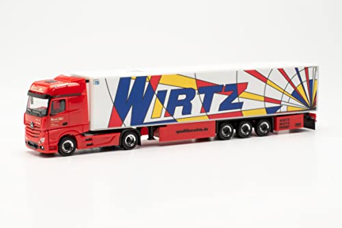 Herpa LKW Modell Mercedes-Benz Actros '18 Bigspace 15 Meter Kühlkoffer-Sattelzug Wirtz Popart, Miniatur im Maßstab 1:87, Sammlerstück, Made in Germany, aus Kunststoff im Sale