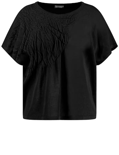 Samoon Damen Pullover 1/2 Arm überschnittene Schultern, Kurzarm unifarben Black 52 im Sale