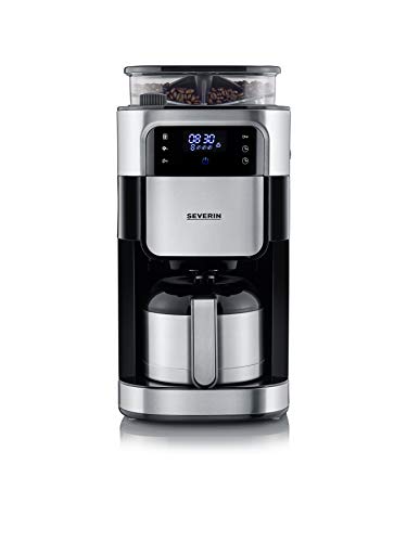 SEVERIN Filterkaffeemaschine mit Edelstahl-Mahlwerk und Thermokanne, feinste Mahlung und individuell auswählbarer Mahlgrad, 1000 W, für bis zu 8 Tassen / ca. 1 Liter, Schwarz, KA 4814 im Sale