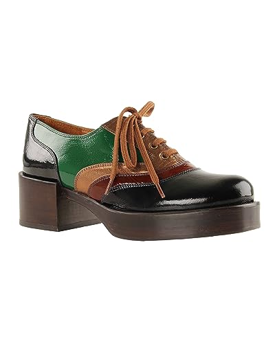 Chie Mihara Damen INOUE39 Oxford, Black, Green, Burgundy, Gold, 39 EU im Sale