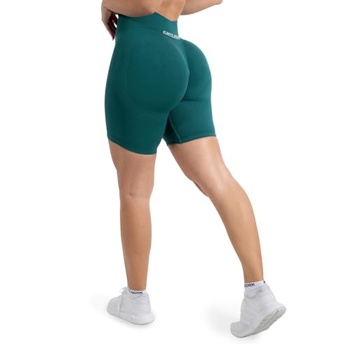 SMILODOX Shorts Damen - Maria Solid Scrunch Kurze Hose - Shaped Fit Sporthose, Hotpants Damen kurz Booty Scrunch, elastischer Bund, angenehm auf der Haut im Sale