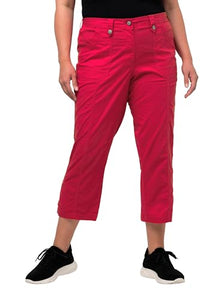 Thumbnail for Ulla Popken Damen 7/8-Cargohose PANTS, rot, 48 EU im Sale