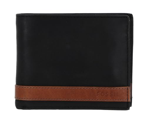 Fossil Brieftasche für Herren Quinn, 100% Leder Bifold schwarz 11,4 cm x 2,5 cm B x 9,5 cm H ML3653001 im Sale