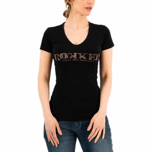 Rokker Vintage Damen T-Shirt (Black,L) im Sale