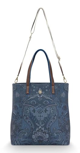 PiP Studio - Tasche, Shopper - Kyoto Festival - Mischgewebe - Farbe: Denim Blue - 33 x 10 x 36 cm