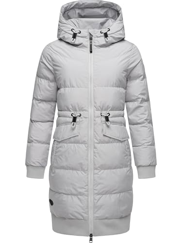 Ragwear Damen wasserdichter Wintermantel Warmer Steppmantel lang mit Taillenzug und Kapuze Briosh YOUMODO Navy im Sale