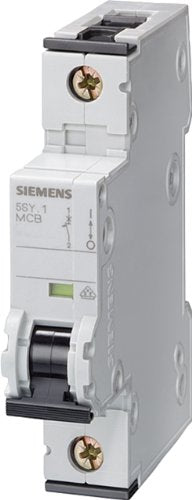 Siemens 5SY61057 Zusatzschutz, UL 1077, 1-poliger Unterbrecher, 0,5 Ampere Maximum, Auslösecharakteristik C, DIN-Schienenmontage im Sale