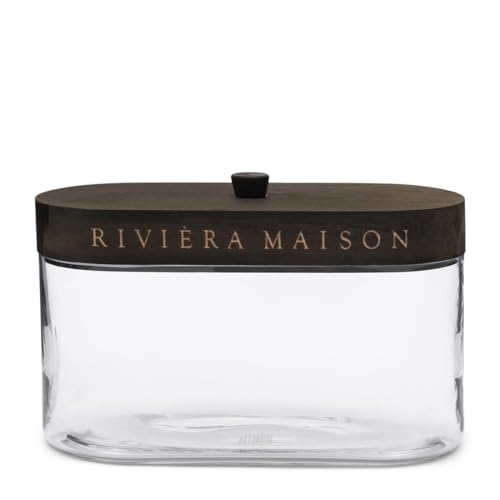 Riviera Maison Kochtopf Glas mit Holzdeckel, ovales Vorratsglas für Lebensmittel und Süßigkeiten - Harlem Storage Jar - (LxBxH) 27x13.5x17 im Sale