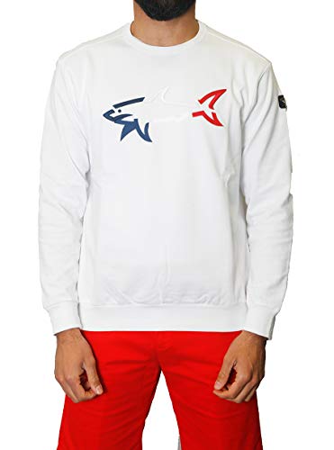 Paul & Shark 6669AD Felpa Uomo White Embroidered Cotton Sweater Men [L] im Sale