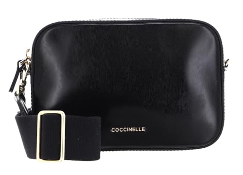 Coccinelle Tebe Shiny Calf Mini Crossover Bag Noir im Sale