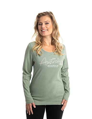 ROADSIGN australia Damen Langarmshirt mit Aufdruck & Rundhalsausschnitt - aus 100% Baumwolle Flieder | im Sale